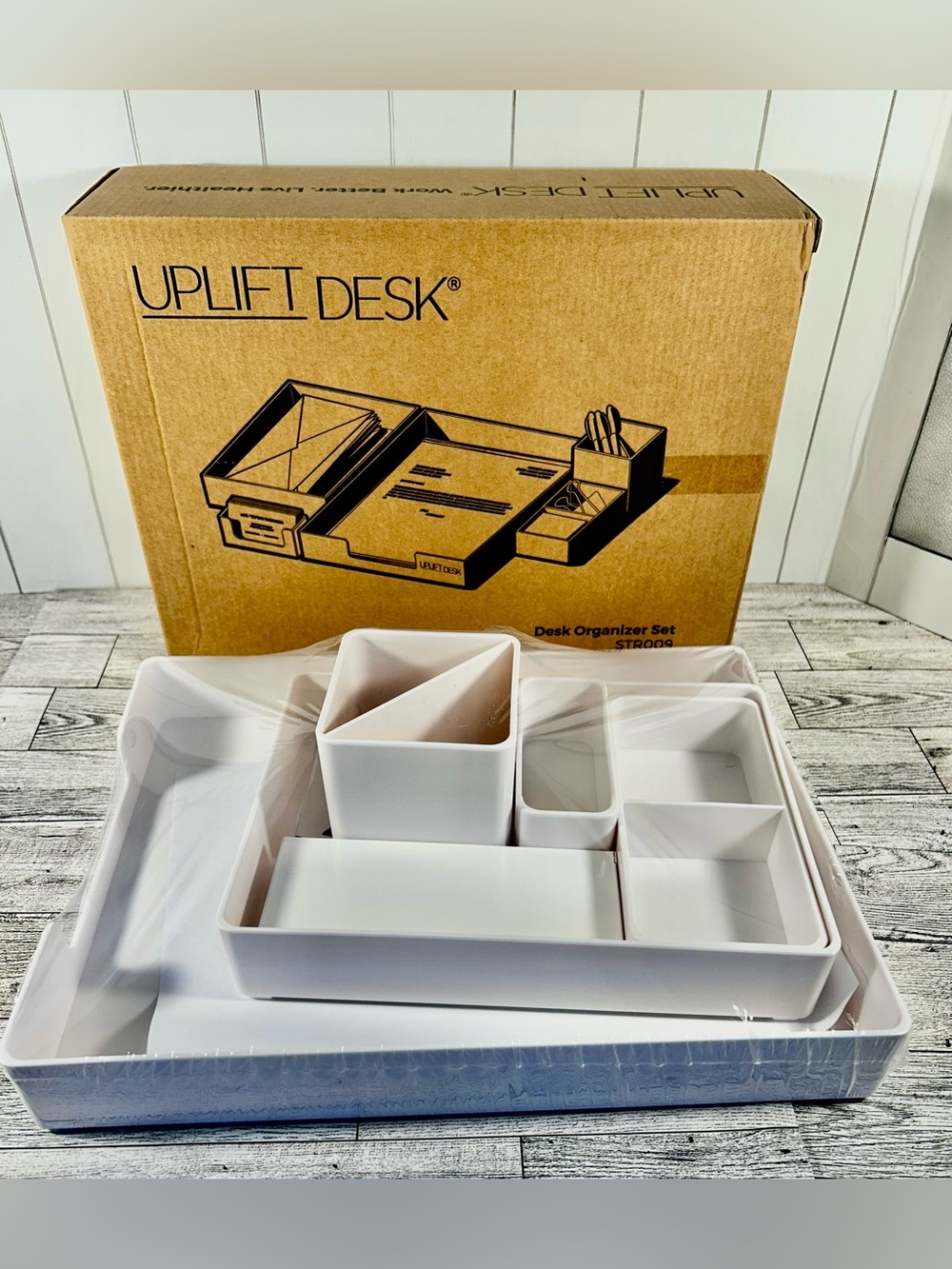 Uplift Desk White Desk Organizer Set